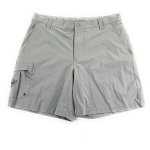 Columbia PFG Men's Terminal Tackle Fishing Shorts 8" Inseam Poly Stretch Gray 38